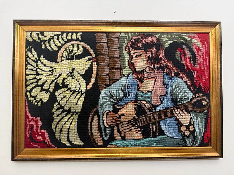 Handmade Needlepoint Landscape Tapestry
