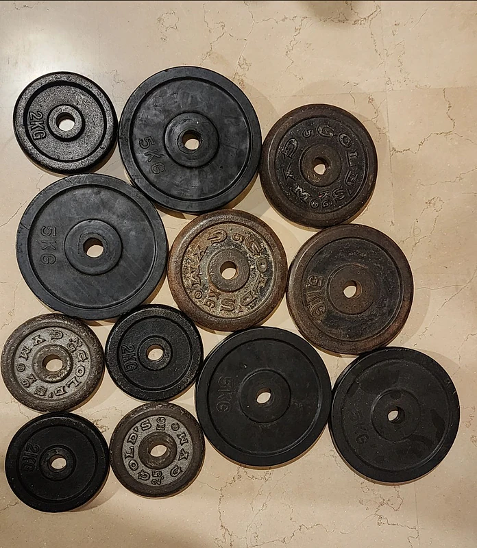 46 kg weights, plates and 1 axe, home gym equipments