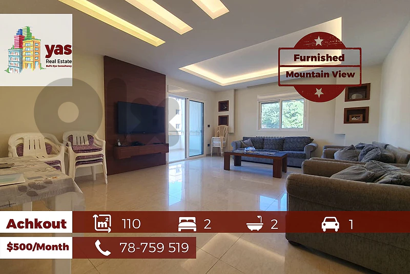 Achkout 110m2 | Furnished | Well Maintained | Mountain View | KH/DA |