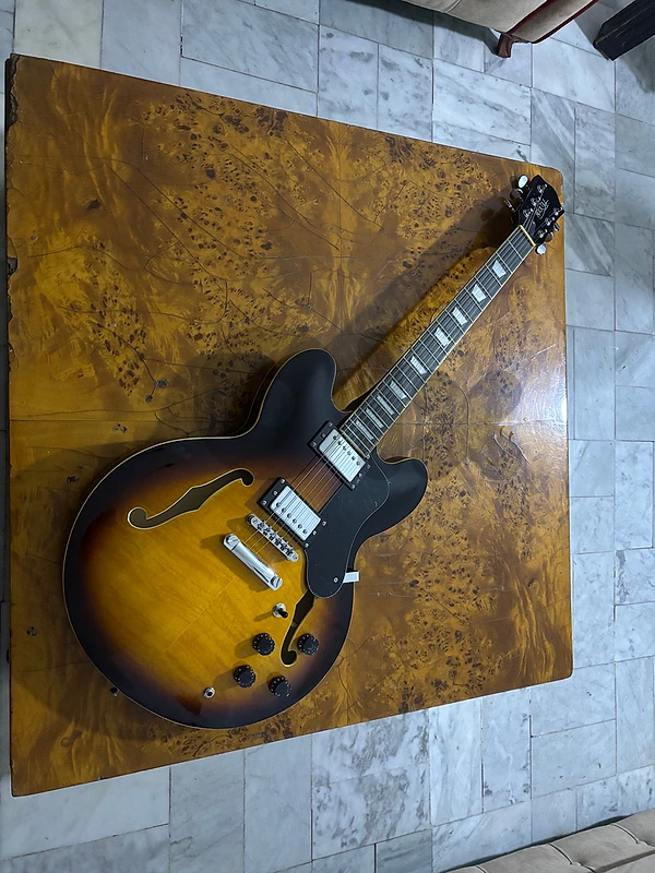 Semi hollow electric guitar