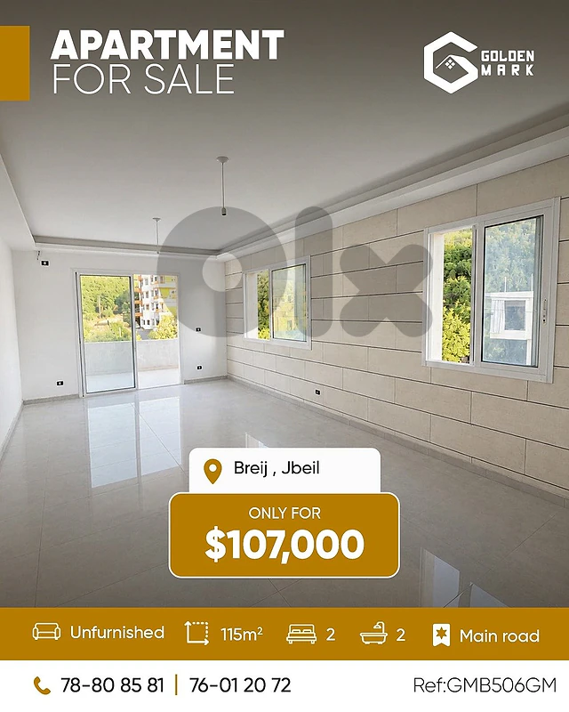 GMB506GM - Apartment For Sale In Breij - Jbeil  - شقة للبيع في بريج