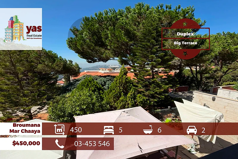 Broumana/Mar Chaaya 450m2 | Duplex | Prime Location | Terrace | TCH