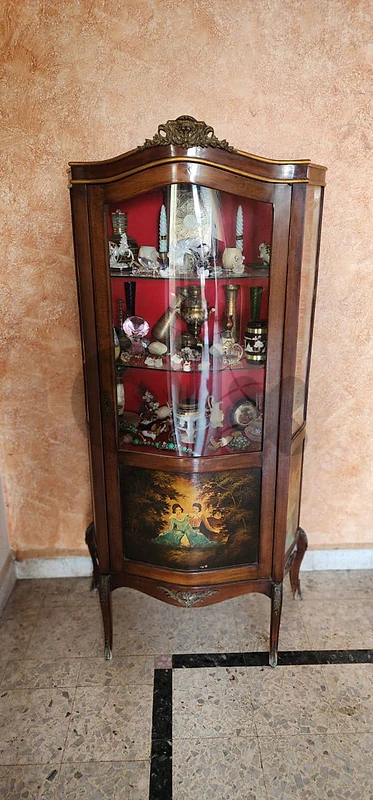 3Piece Antique Salon Set Vitrine, Credenza, Side Cabinet
