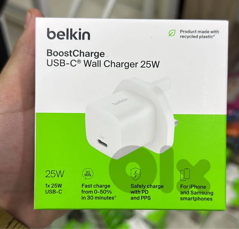Belkin Boostcharge Usb-c wall charger 25w 3pin white
