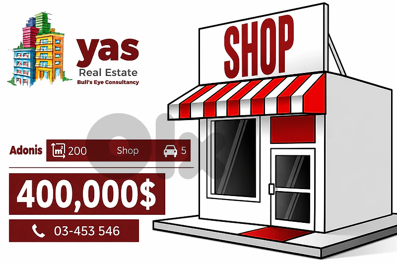 Adonis 200m2 Shop | Ultra Prime Location | Two Floors | 5 Parking |
