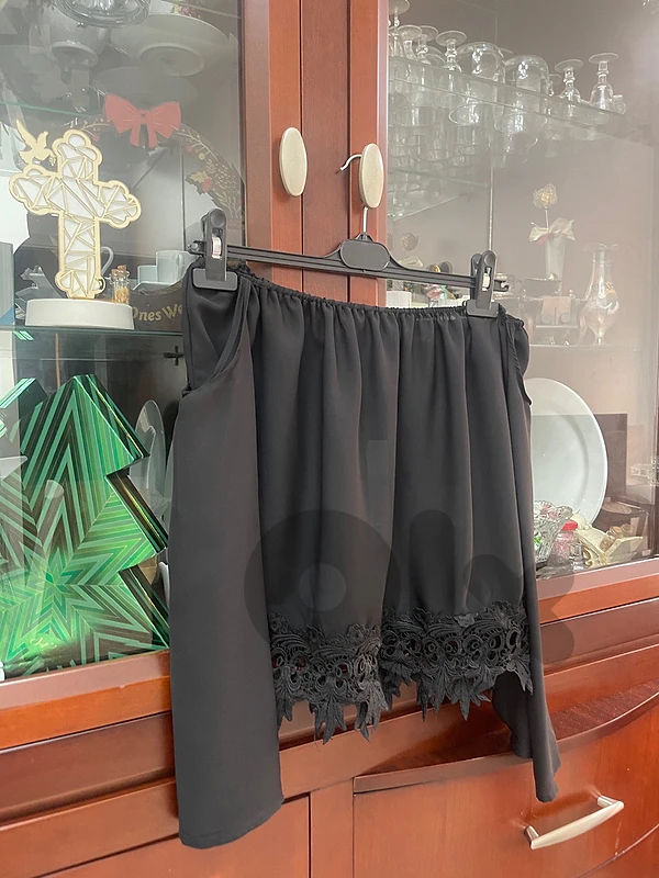 Black off-the-shoulder top
