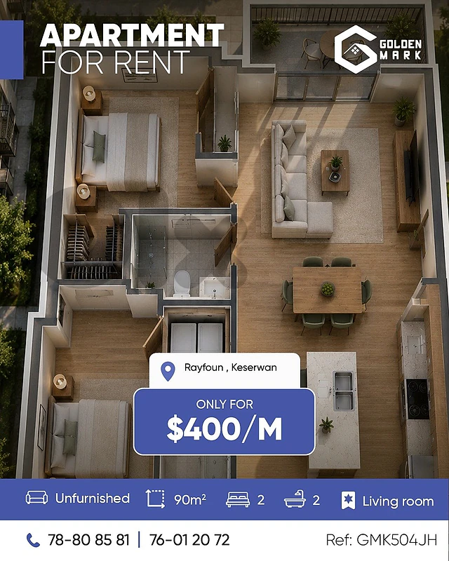 GMK504JH-Apartment for rent in Rayfoun-شقةللإيجار في ريفون