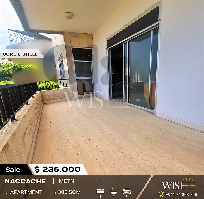 🏡 300 SQM Core & Shell Apartment For SALE In Naccache!
