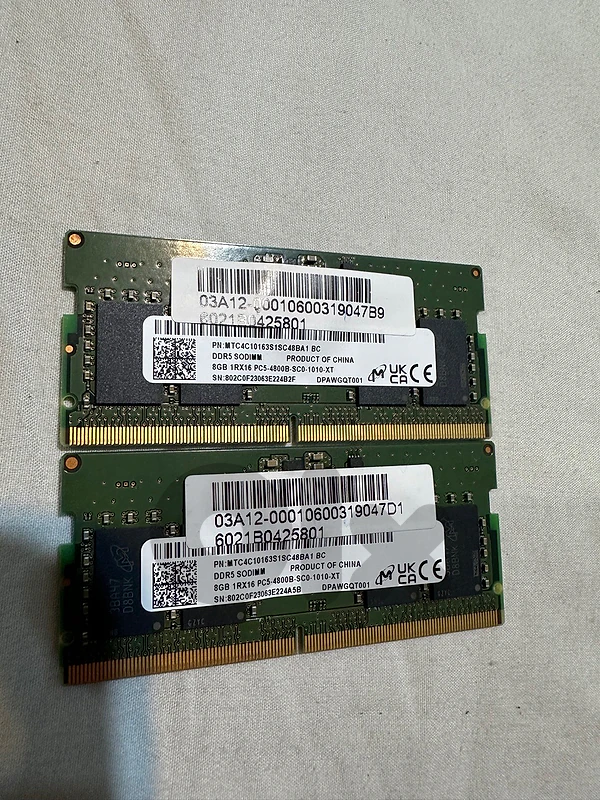 Micron 16GB (2×8GB) DDR5 4800MHz SODIMM