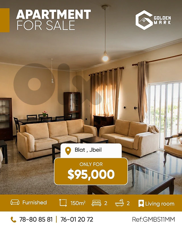 GMB511MM - Apartment For Sale in Blat - شقة للبيع في بلاط GMB511MM - Apartment For Sale in Blat - شقة للبيع في بلاط
