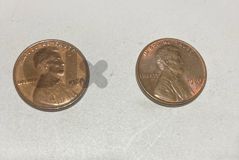 2  1 cent coins