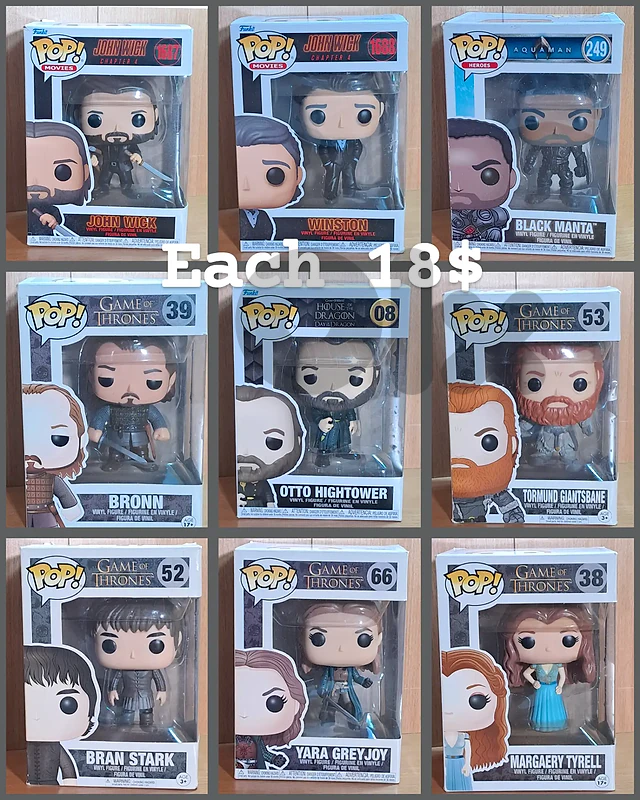 Funko pop originals , each 18$