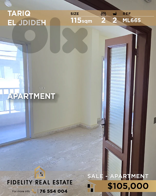 Apartment for sale Tarik El jdideh ML665  شقة  للبيع في طريق الجديدة