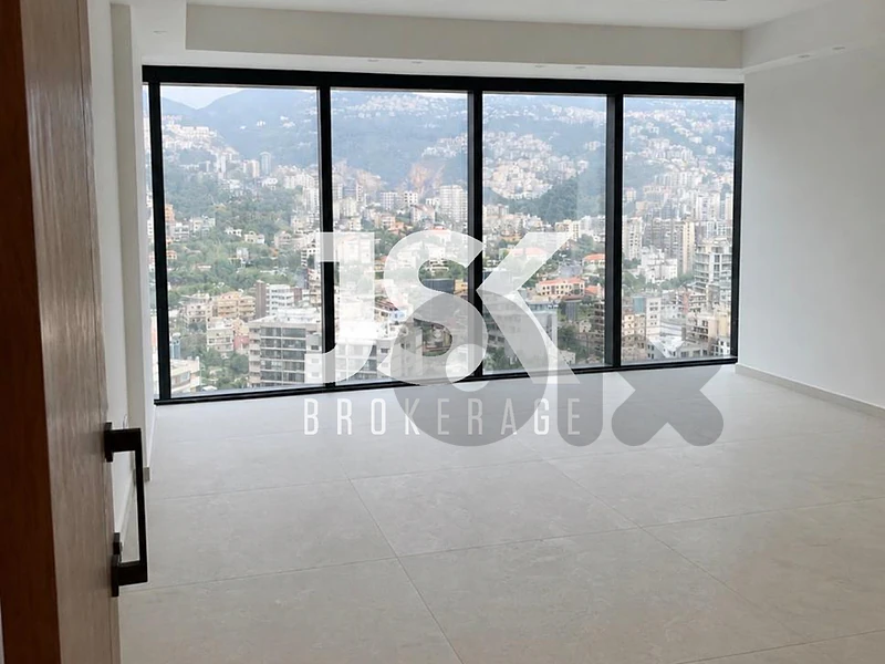 L22435 Bright Office with Open View For Rent in Dbayeh