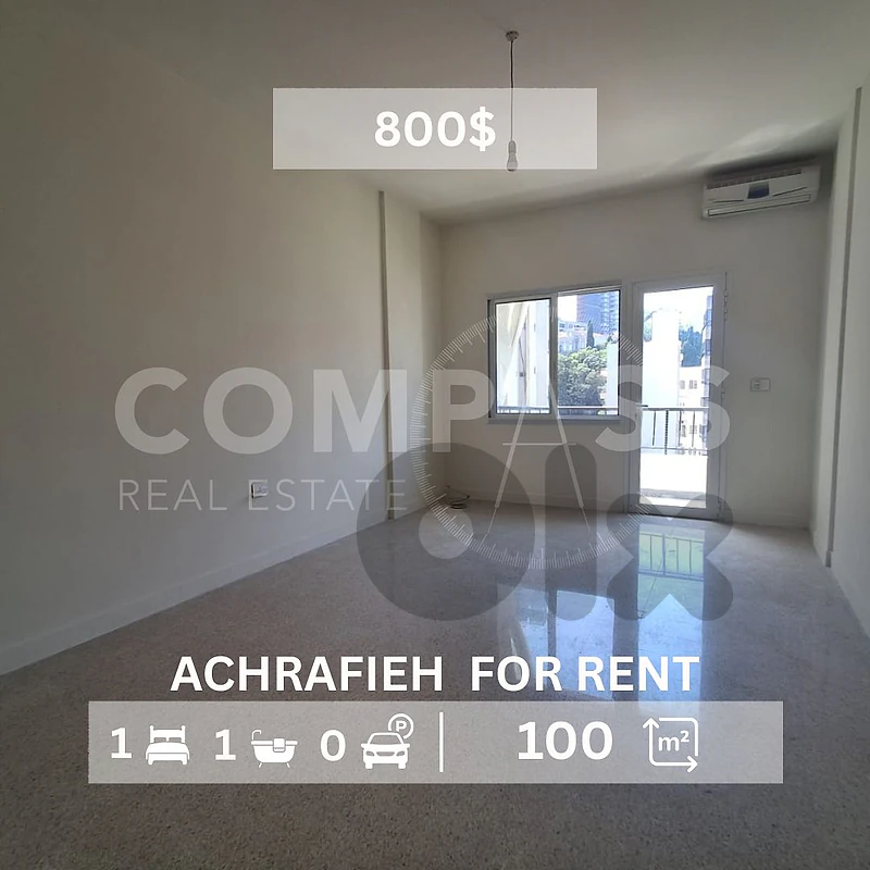 Unfurnished Apartment for rent 100 sqm in Achrafieh