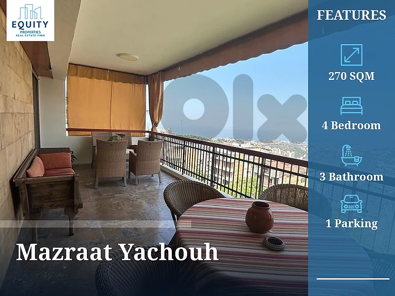 Furnished 270 SQM Apartment For Sale In Mazraat Yachouh #JB19311