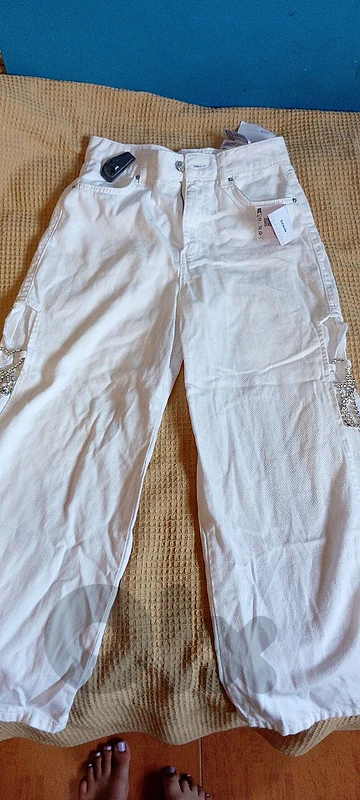 White bershka denim