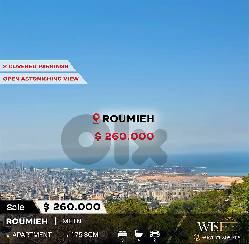 🏡 175 SQM Apartment for SALE in Roumieh!