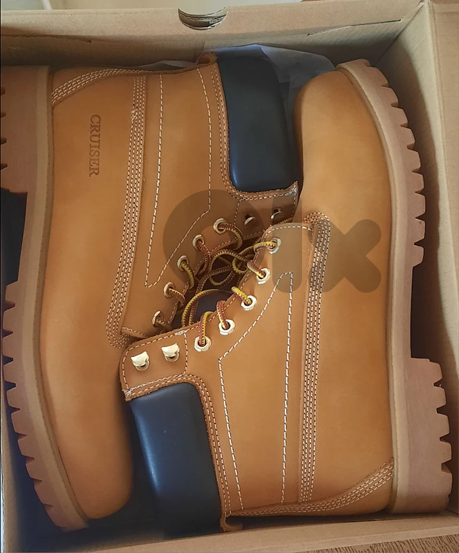 Men's Genuine Cruiser Boots Padded Collar Style Color Wheat (Size 45)