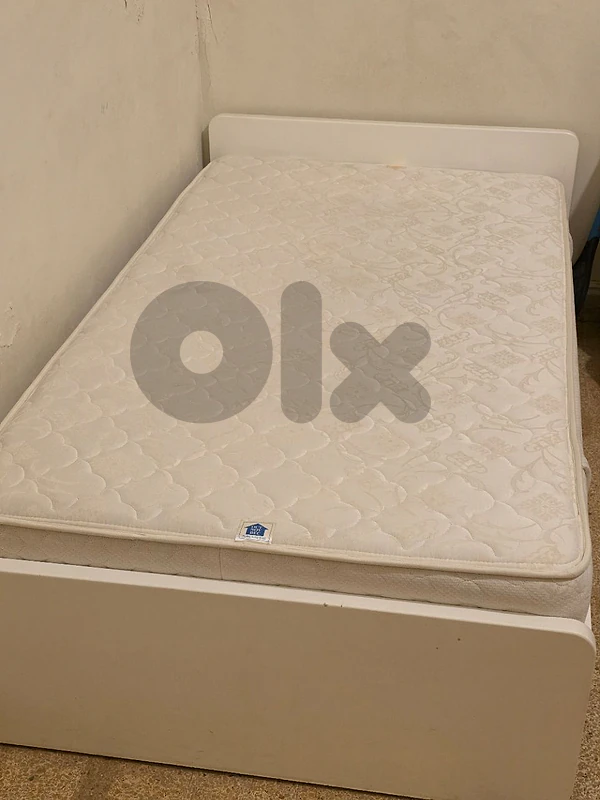 Single white bed frame with or without mattress