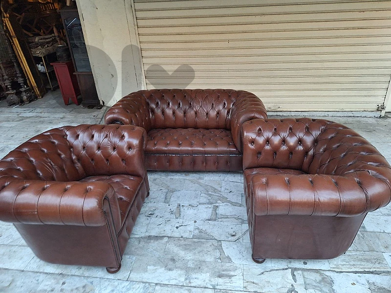 salon chesterfield genuine leather original England