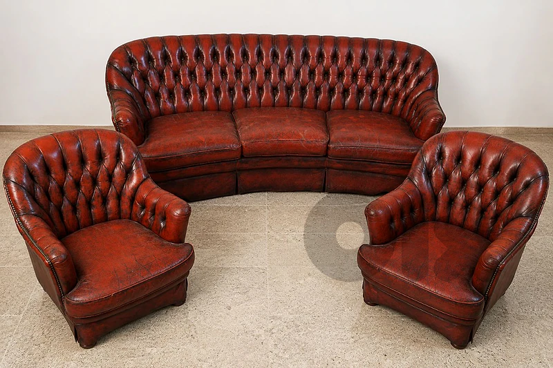 chesterfield salon real genuine leather original England