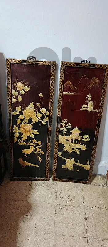 Chinese wall frame painting with Shells