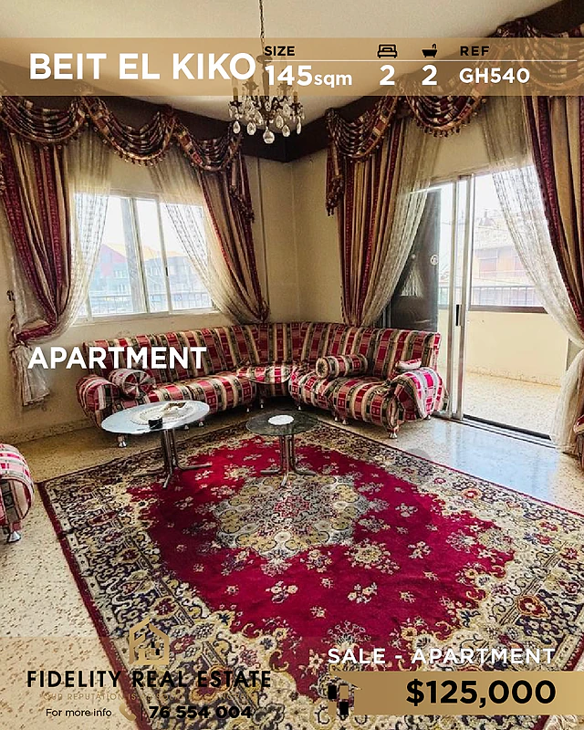Apartment for sale in beit el Kiko GH540 شقة للبيع في بيت الكيكو