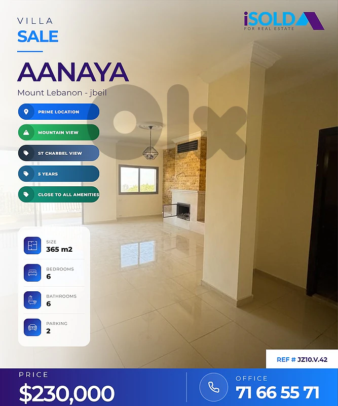 Exclusive Villa for Sale in Aannya - 1 min from St Charbel Monastery Exclusive Villa for Sale in Aannya - 1 min from St Charbel Monastery