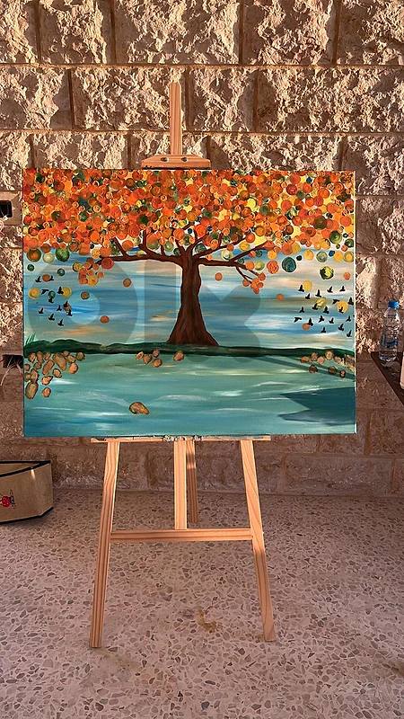 لوحة فنية يدوية – شجرة الحياة والخريف | Original Handmade Painting