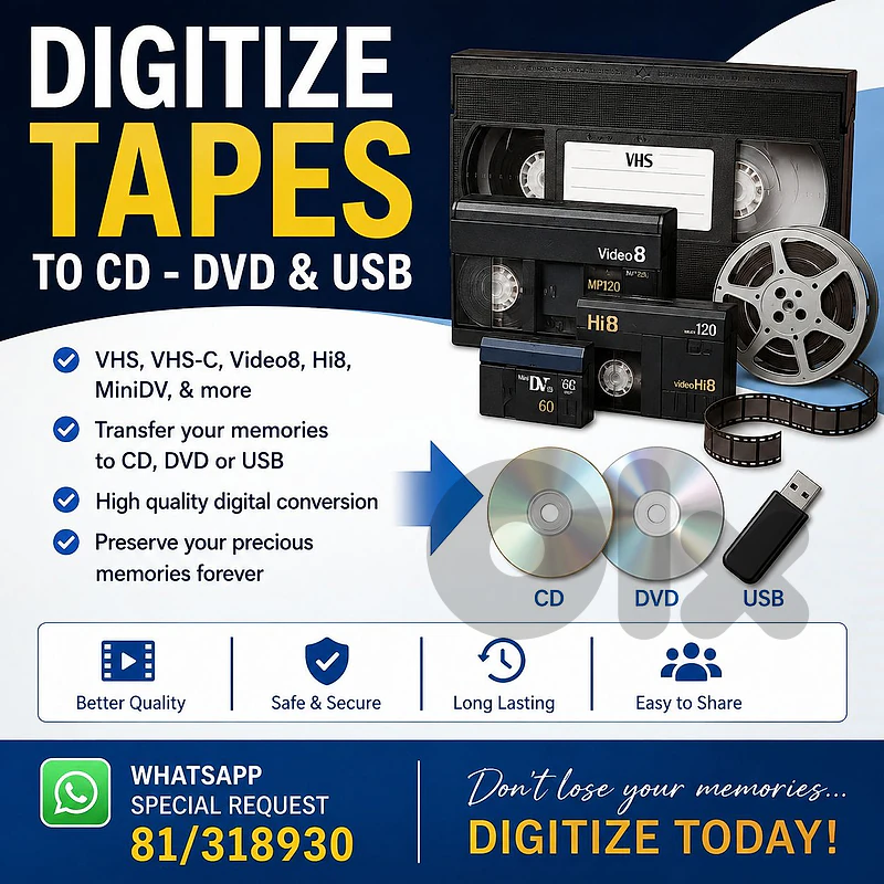 convert tapes - digitize - transfer