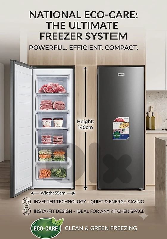 freezer inverter 6 drawers NATIONAL تلاجة فريزر