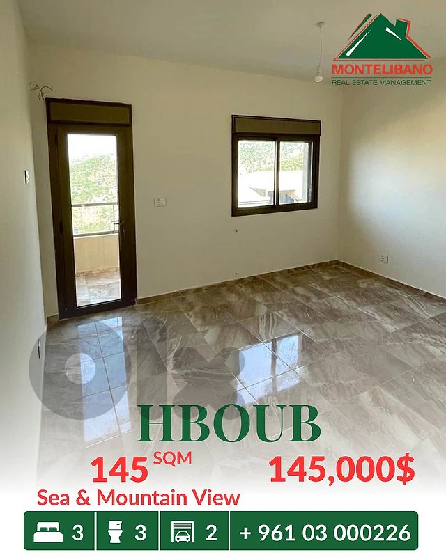 145 sqm Apartment For Sale in Hboub حبوب with View