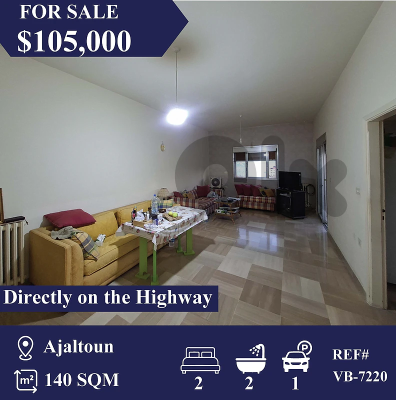 Vb-7220 Apartment for sale in Ajaltoun شقة للبيع في عجلتون