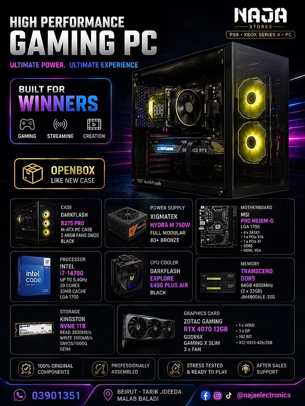 core i7 14th 64DDR5 4070 super 12gb