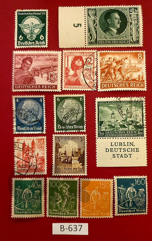 Germany Reich Nazi 14 stamps Lot# B-637 Germany Reich Nazi 14 stamps Lot# B-637