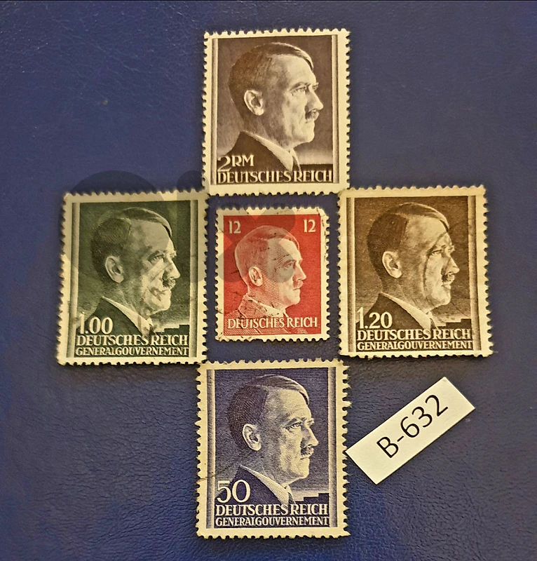 Germany Reich Nazi Hitler 5 stamps Lot# B-632