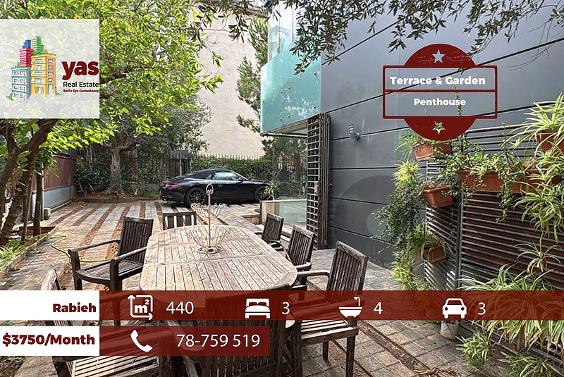 Rabieh 440m2 | Garden & Terrace | Rent | Prime Location | New | RMK