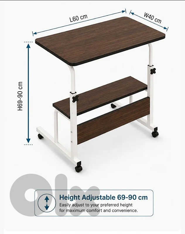 High quality wood and metal adjustable bedside table!