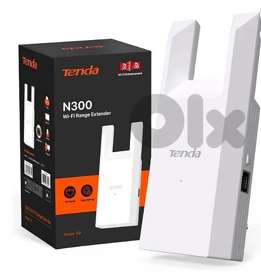 Tenda Repeater A9 N300 2.4Ghz 2 10/100 2 Antennas + LAN