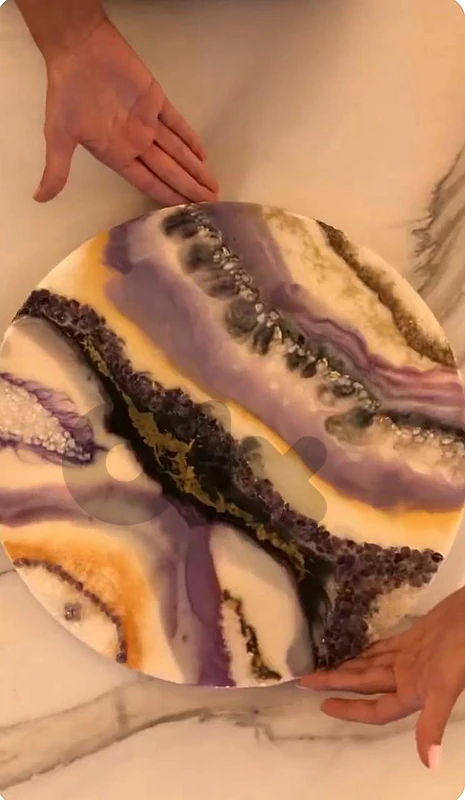 Handmade Amethyst Geode Resin Art -