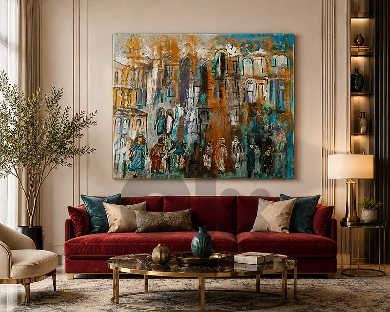 رسم زيتي على القماش  لوحه مميزه كانت 200$صارت 150$