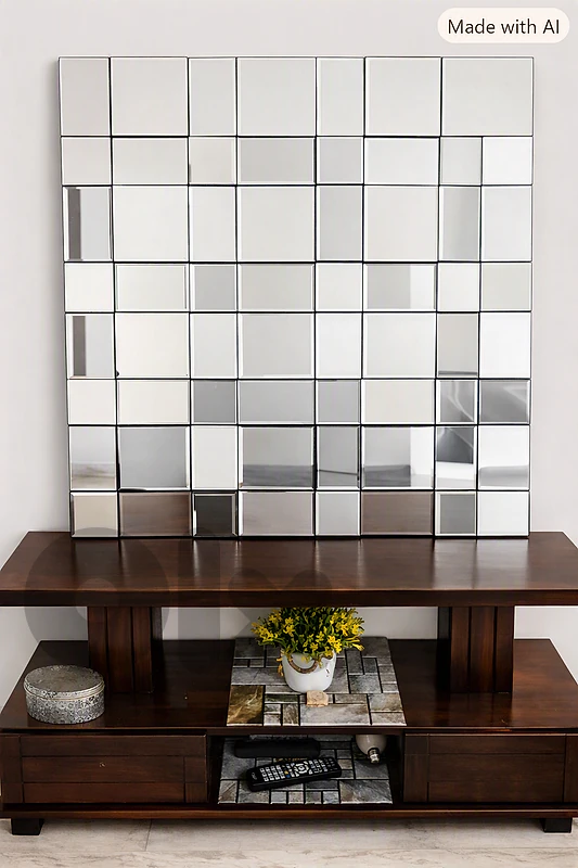 Square Mosaic Wall Mirror – Modern Decorative Design