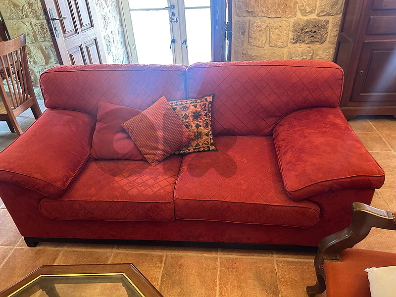 Beautiful dark red duo (3 and 2) seaters