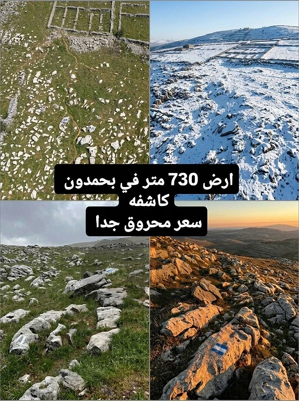 Prime l 730 SQM Land for Sale in Bhamdoun.