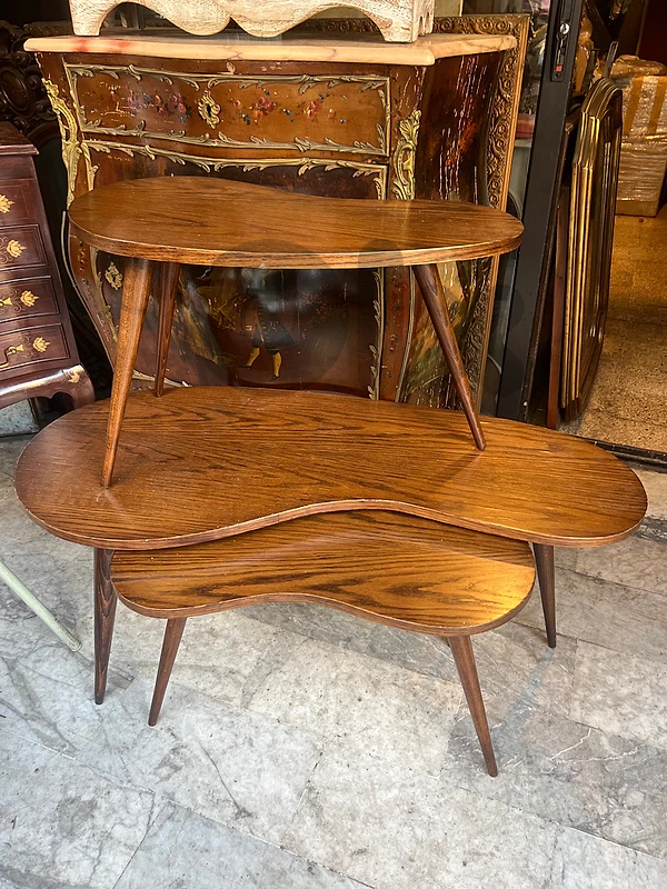 vintage set coffe table 1950’s طقم طاولات ٣ قطع تصميم الخمسينات