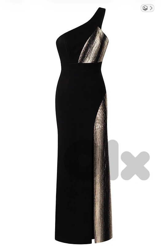فستان سهرة أسود وذهبي طويل - Black and gold long dress
