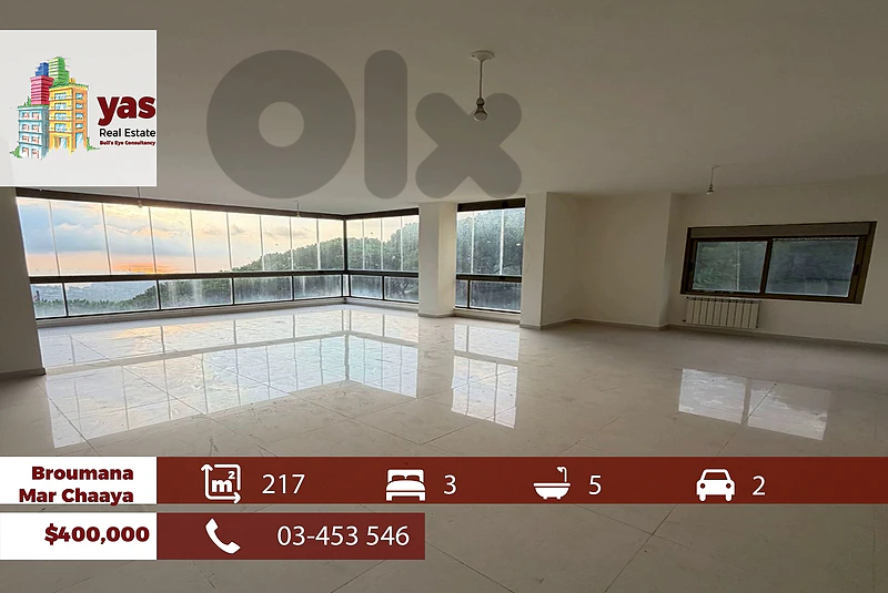 Broumana/Mar Chaaya 217m2 | New | View | Prime Location | TCH