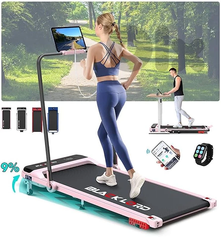 BLACK LORD Walking Pad 3.2HP, Portable Under Desk Treadmills