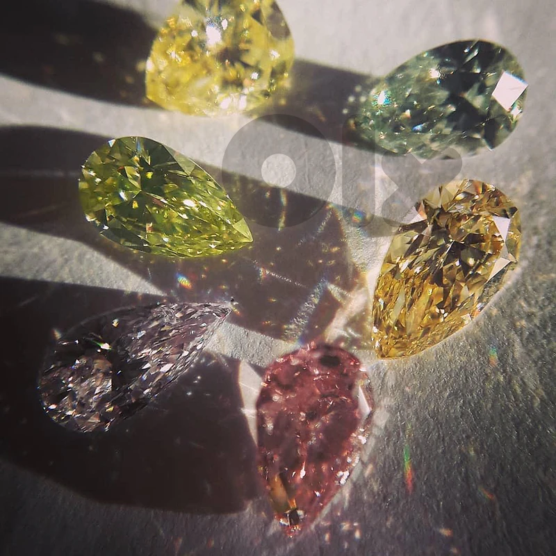 certified rare colors diamonds .  7 pieces